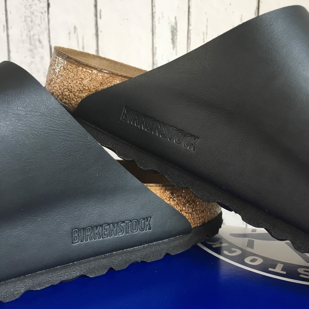 Birkenstock Arizona Black Leather Slides Sandals - Picture 6 of 7